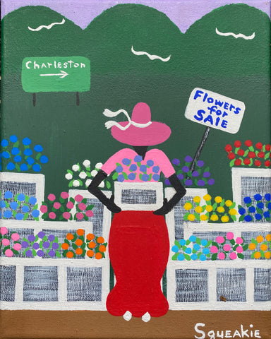 Flower Lady (Magenta Hat)