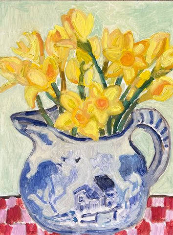 Blue Vase With Flowers