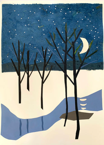 Collage, Stars and Moon I