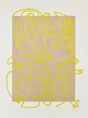 Fingers Faces & Plants in Pink & Green Mat