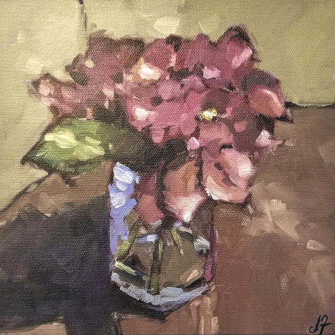 Pink Flowers in Glass Vase