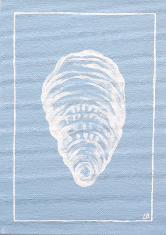 Petite Oyster Shell on Blue