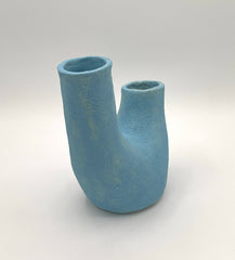 Matte Blue Double Vase