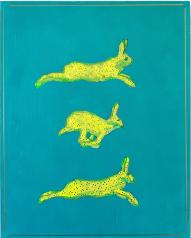Chartreuse Leaping Hare II