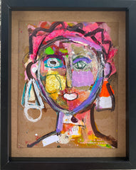 Purple Cheek and Neon Earring