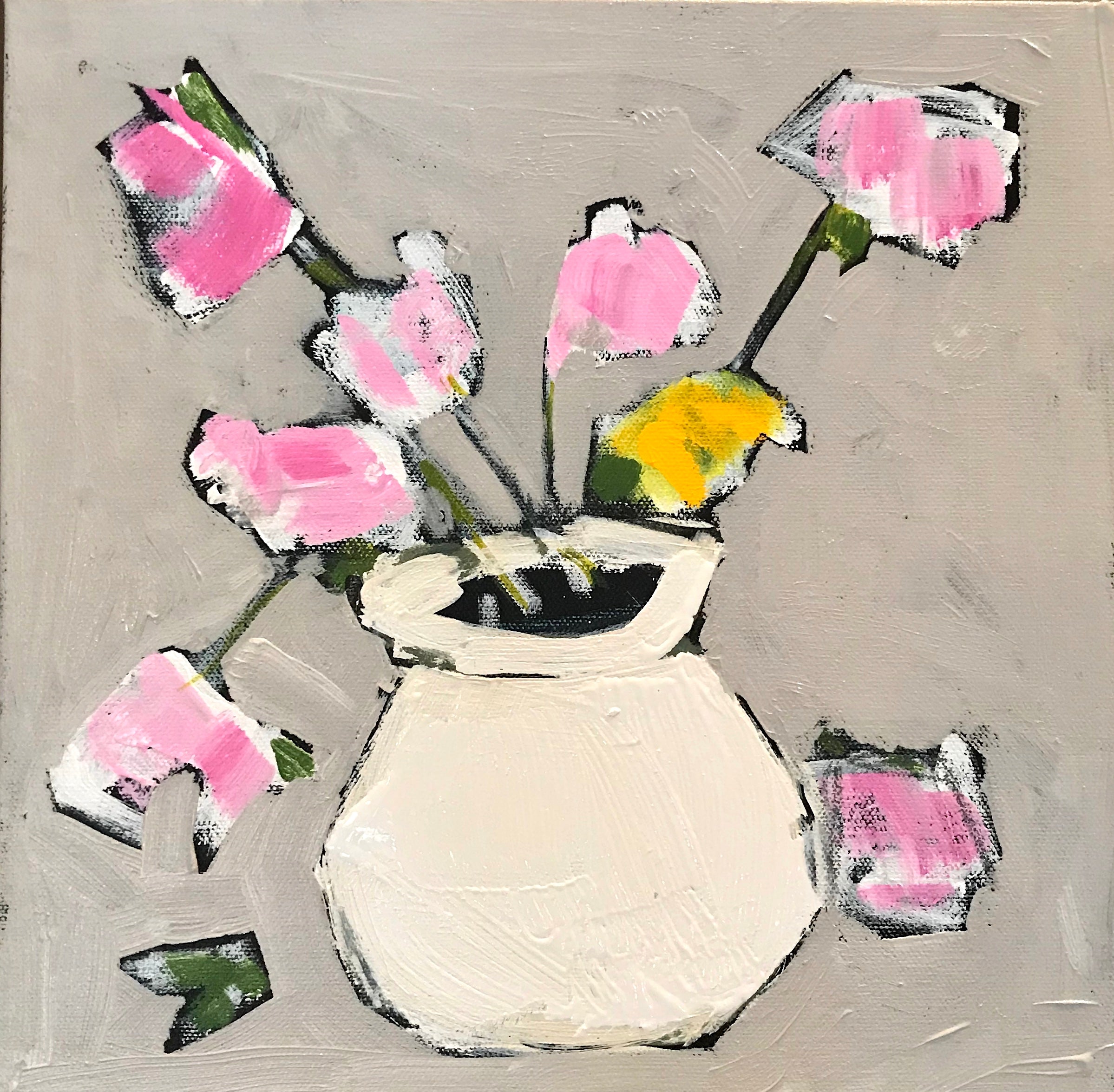 Flowers on Grey