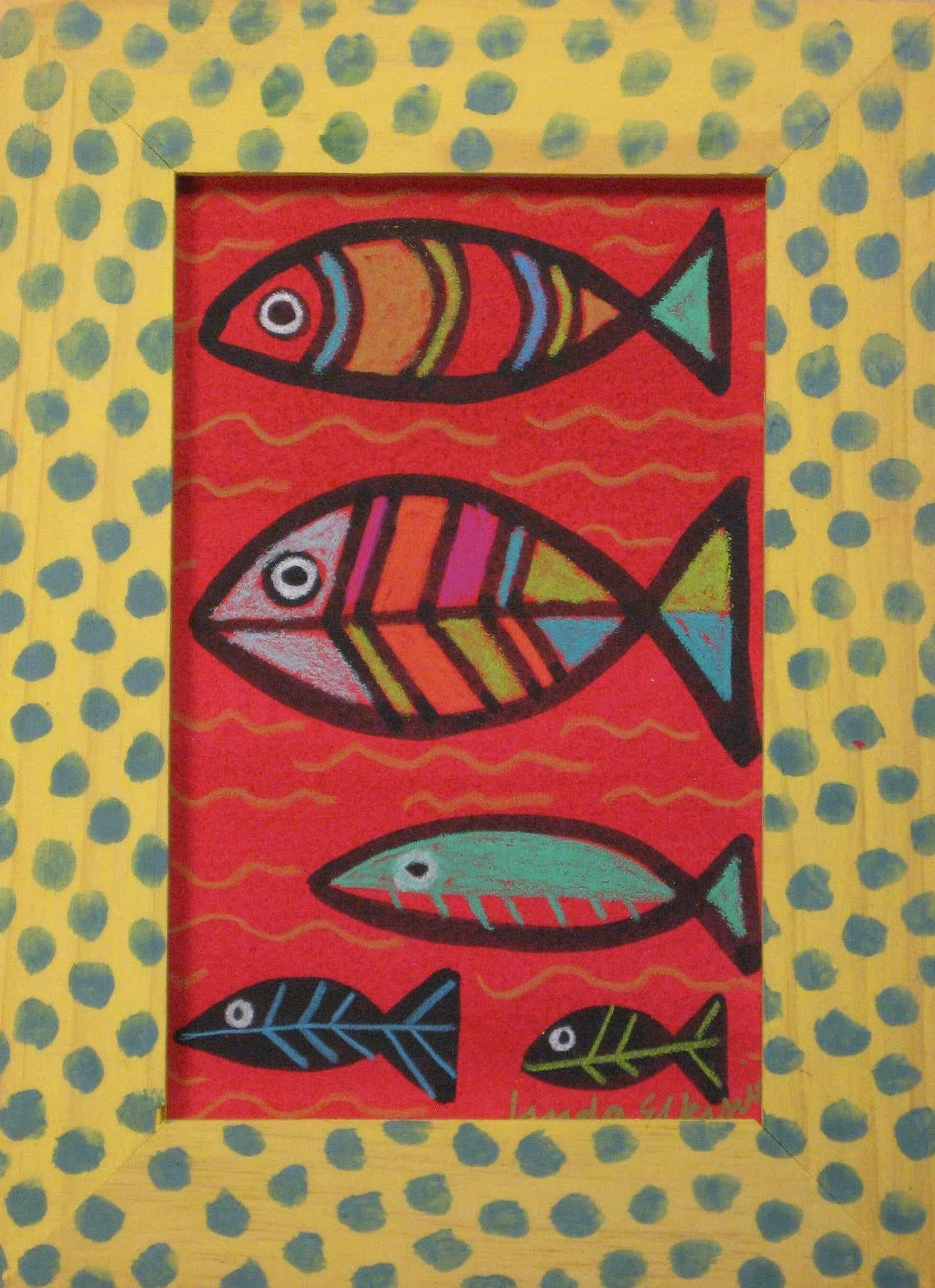 Rainbow Fish in Polka Dot Frame
